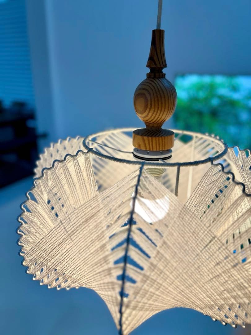 独60年代　EEA Leuchten パイン材と綿糸のヴィンテージ・ペンダント