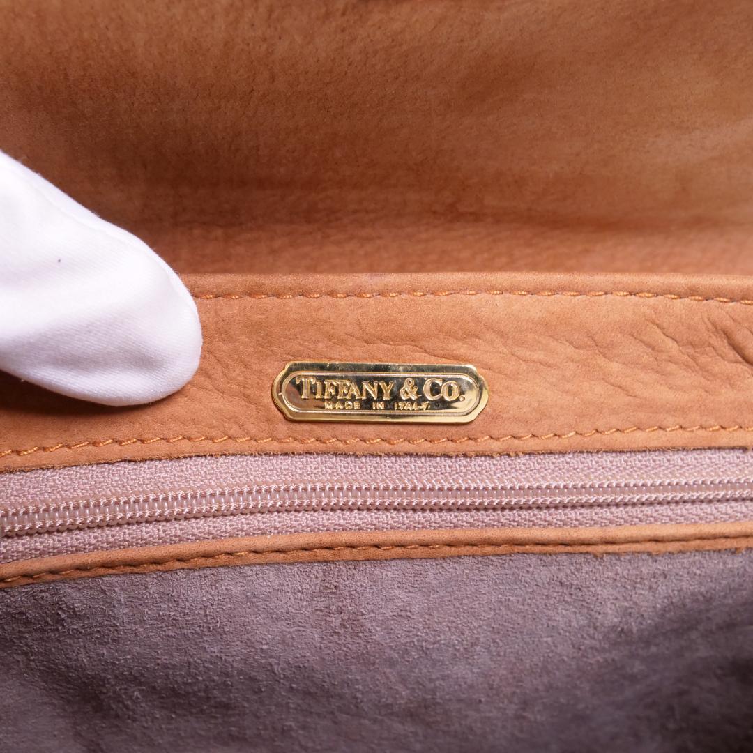 美品✨ティファニー チェーン ショルダーバッグ スエード サークルロゴ