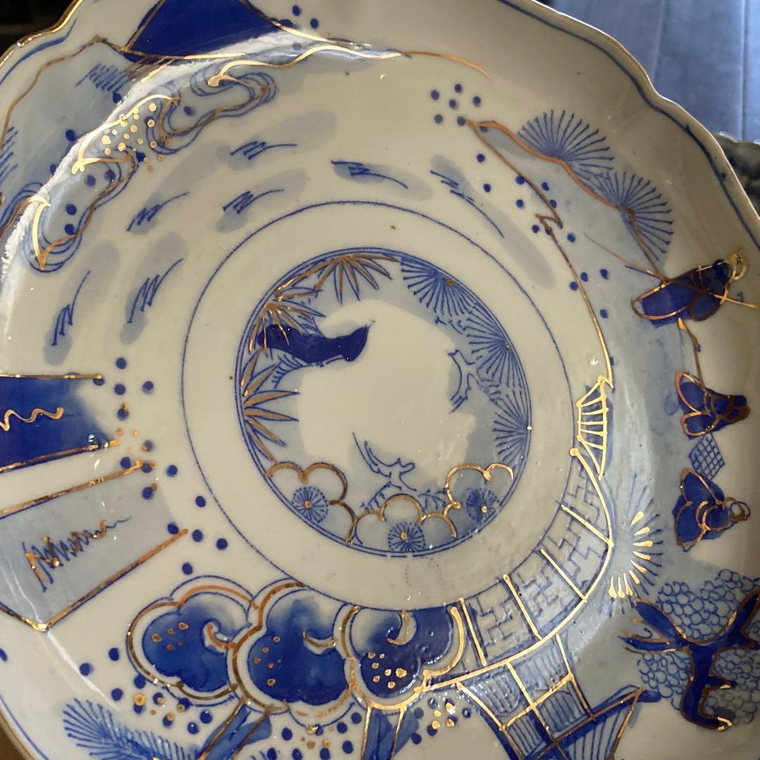 伊万里 皿 染付 金彩 色絵 6枚 染付金彩2枚