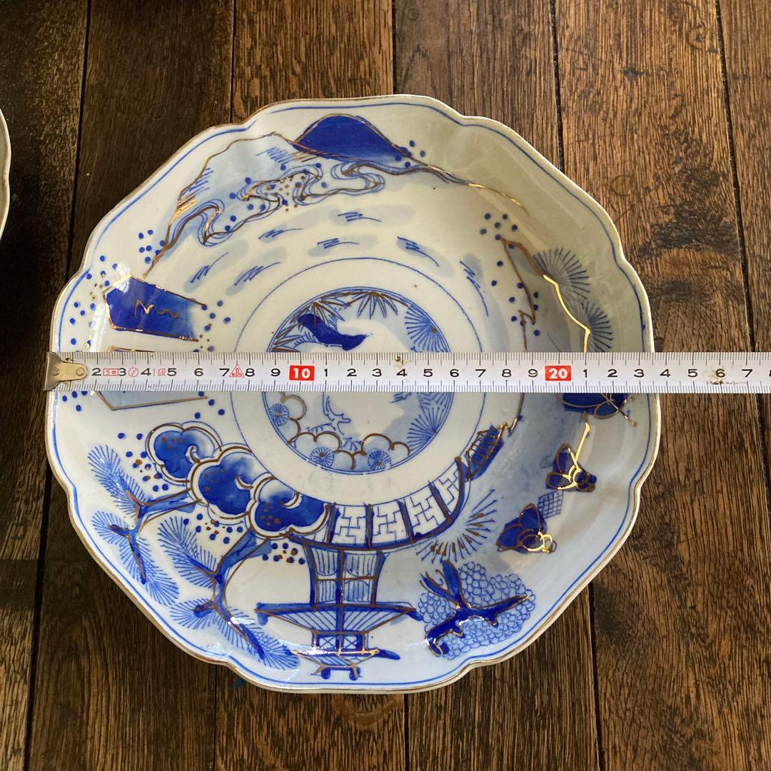 伊万里 皿 染付 金彩 色絵 6枚 染付金彩2枚