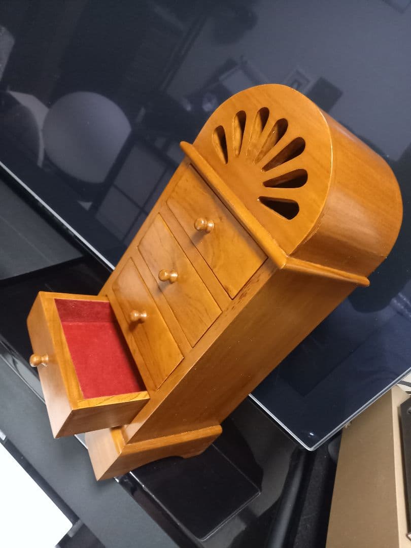 アンティーク　チーク　フレンチ　アーチ　トップ　スモール　ドロワー