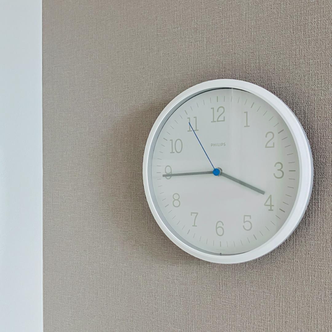 ラスト1点／外箱付き 80S 西ドイツ製 PHILIPS 掛け時計 ミニマリズム