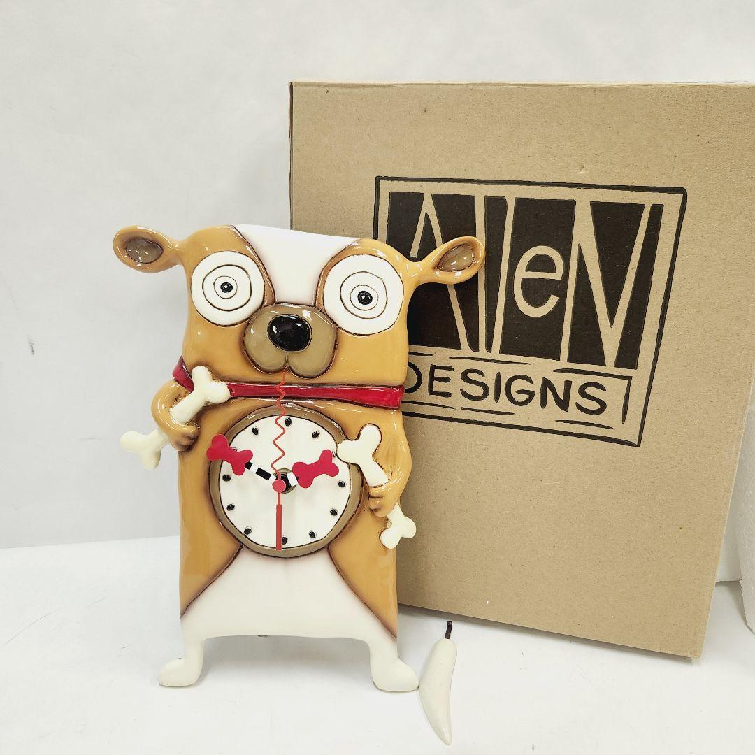 アレンデザインスタジオ 陶器製 壁掛時計 Allen DESIGNS 犬 北欧