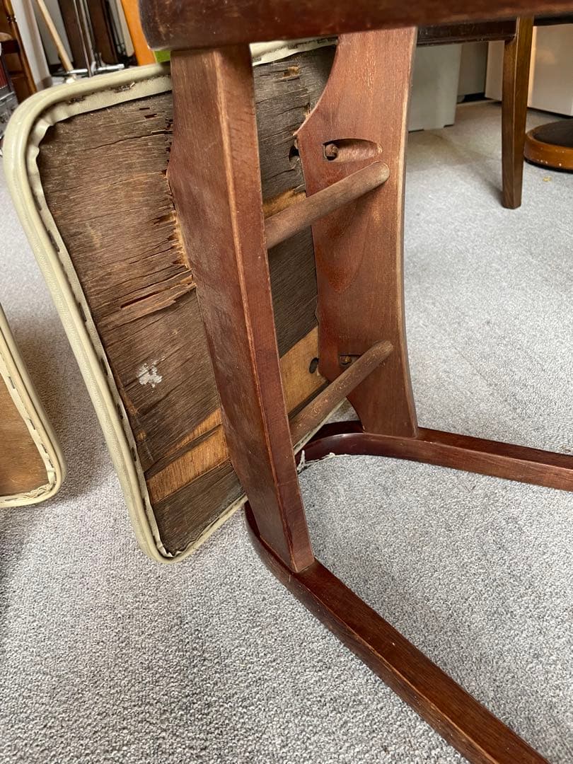 秋田木工　スタッキングスツール 剣持勇　ヴィンテージ　アンティーク　白　2脚