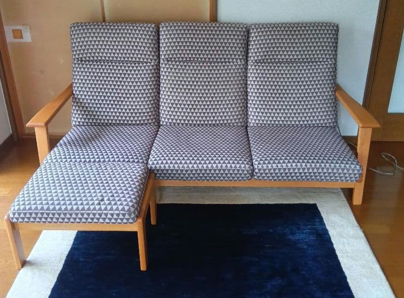 【引取限定・名古屋市】NAGANO ナガノ 3人掛ソファ＋スツー