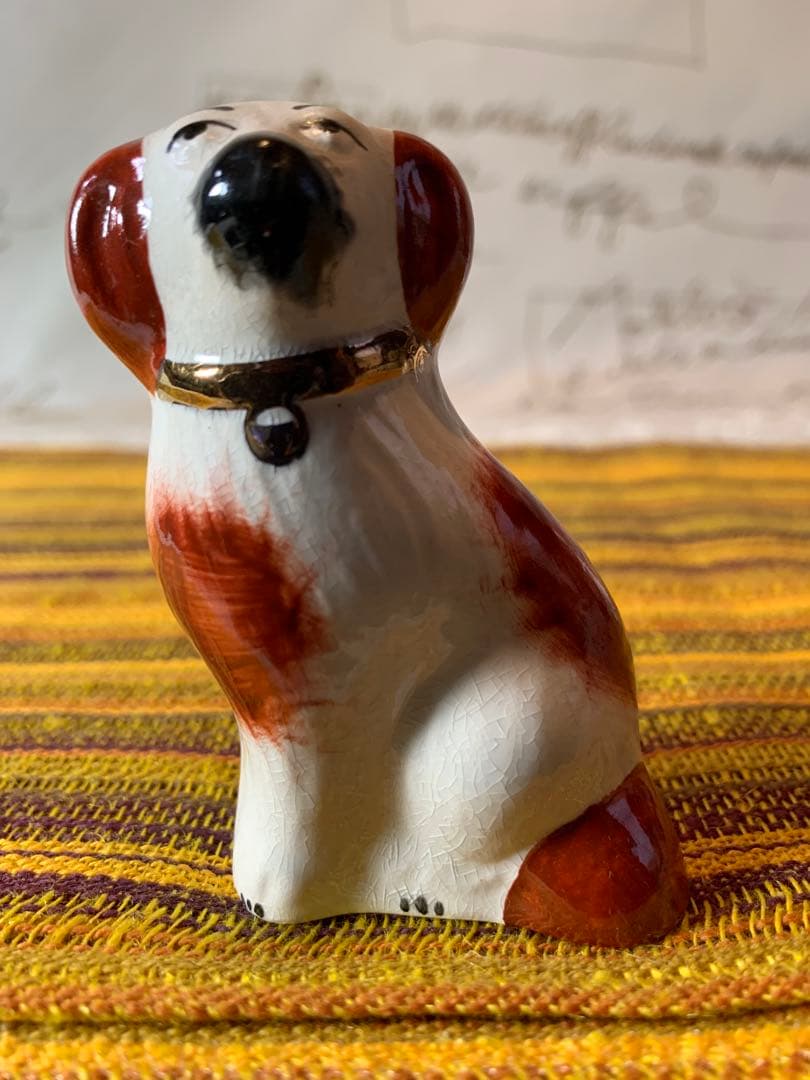 イギリス製　ビンテージのスタッフォードシャードックの可愛いミニの2匹セット！