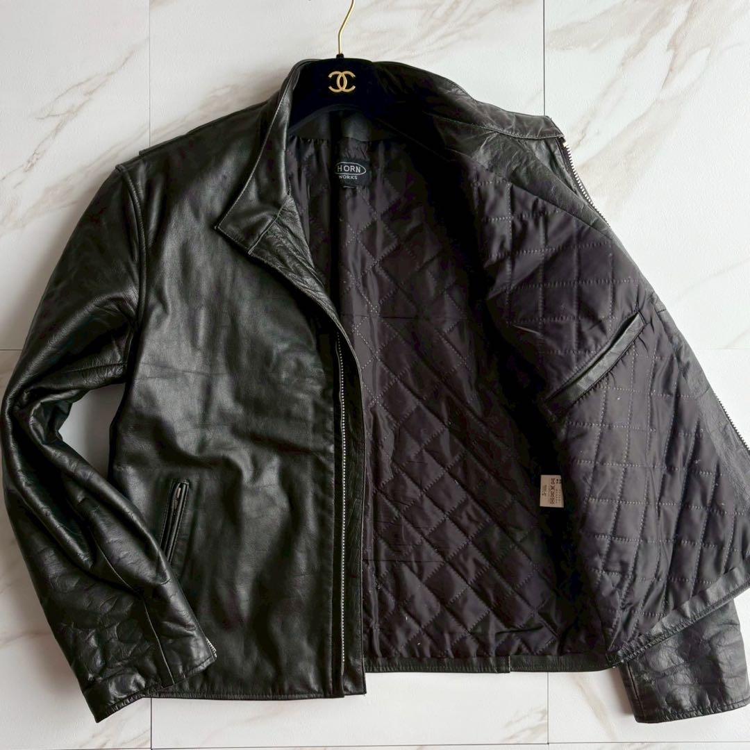 希少4L◆美品 HORN WORKS バッファローレザー シングル ライダース