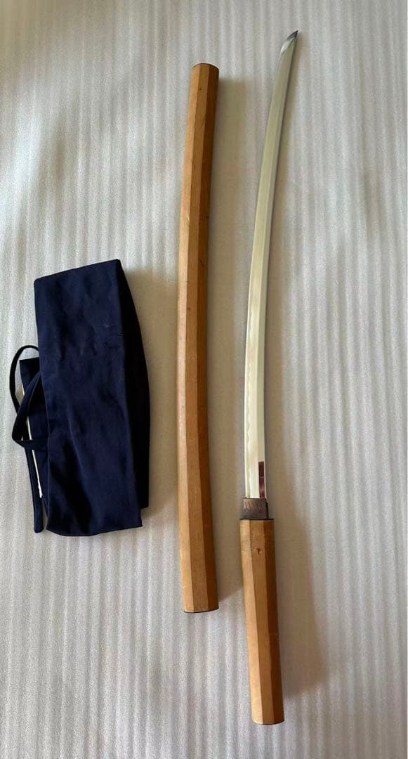 薄刃 居合刀 白鞘　鞘付き長さ101cm 刀袋付き11F