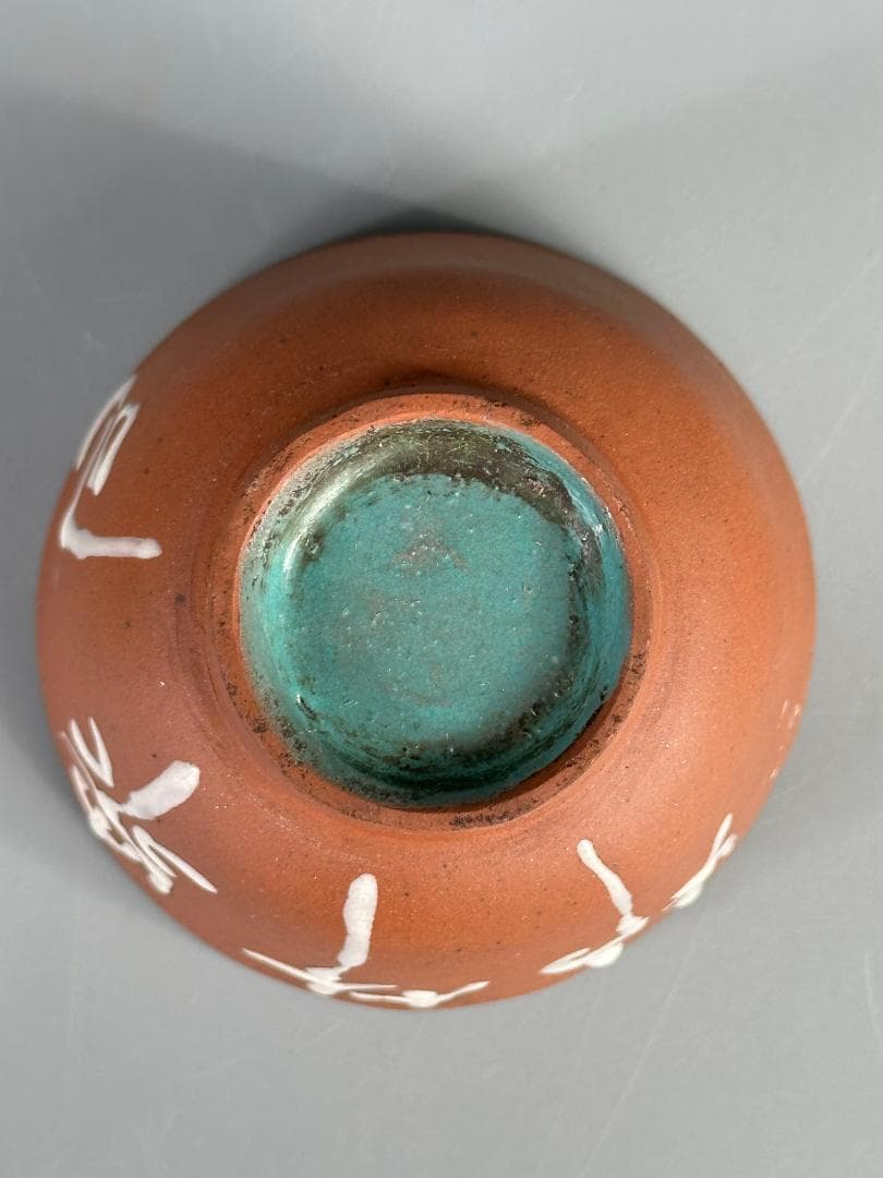 煎茶道具　紫砂　朱泥　漢字文湯飲　杯　一対　時代茶器