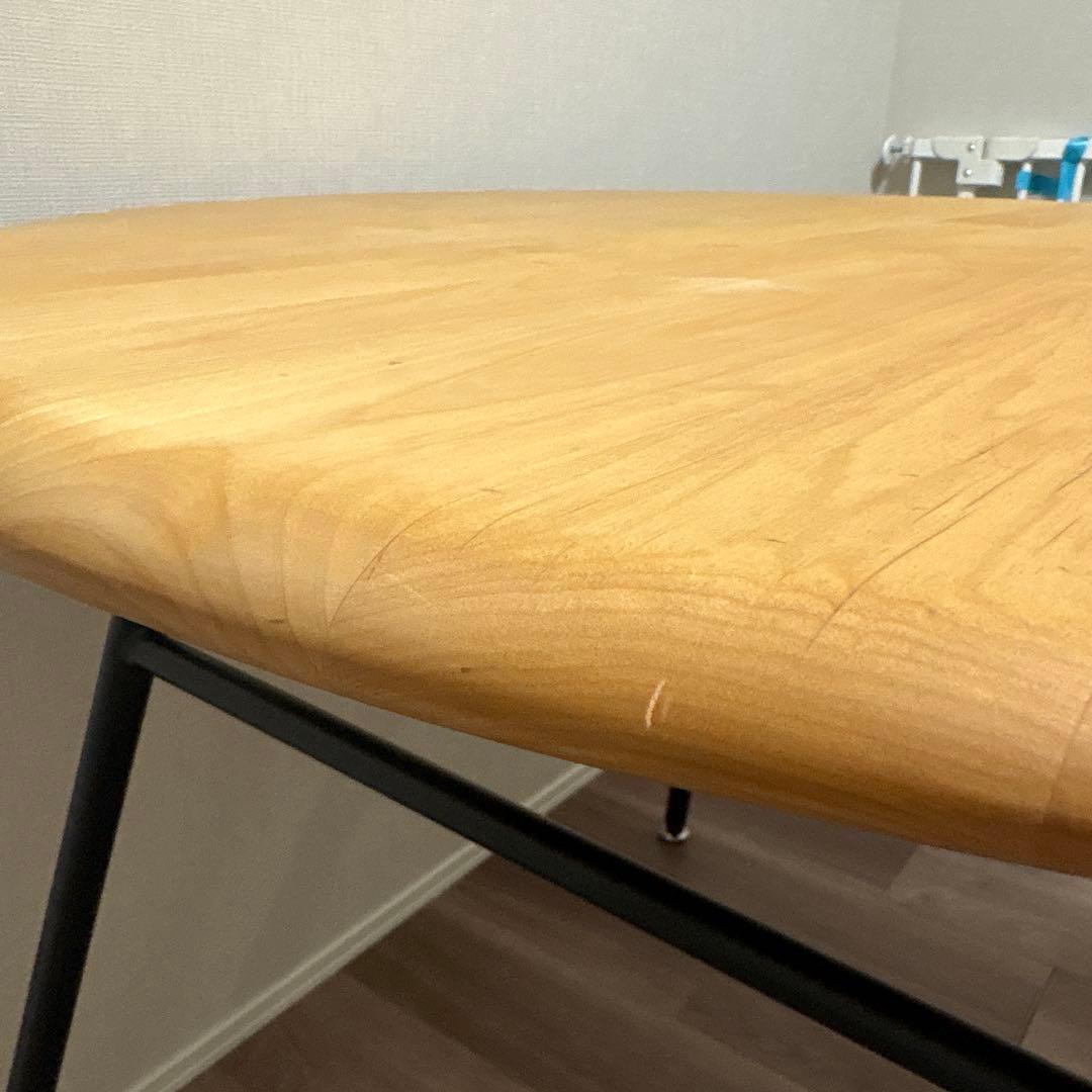 h*d様 モモナチュラル円形木製ダイニングテーブル95cm