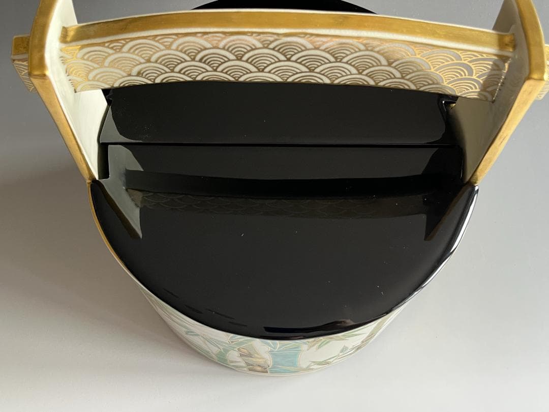 手塚充　竹文手桶　水指　茶道具