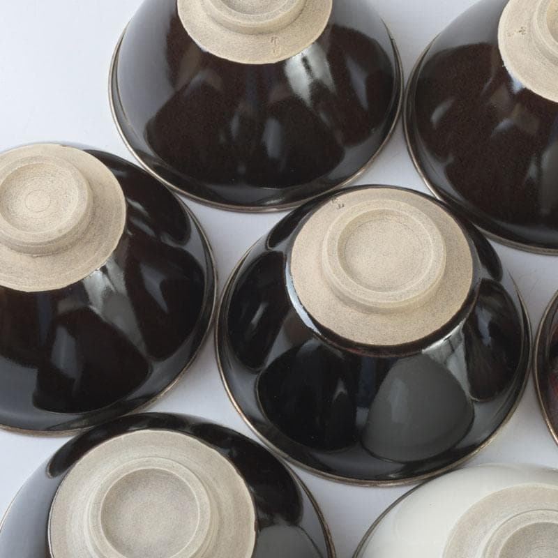 茶道具　平安　万代草山作　天目茶碗　七種　共布共箱　M　9329A