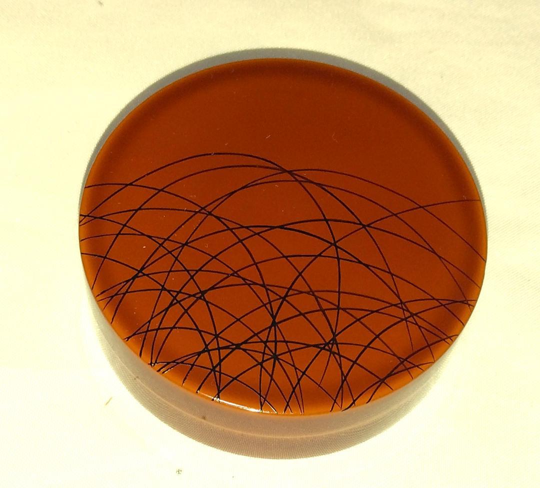 茶道具　加賀山中塗蒔絵師　細川司光作　溜塗野分蒔絵香合　超美品！！