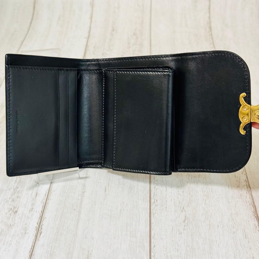 美品⭐CELINE セリーヌ 三つ折り財布 レザー ミニ コンパクト トリオンフ