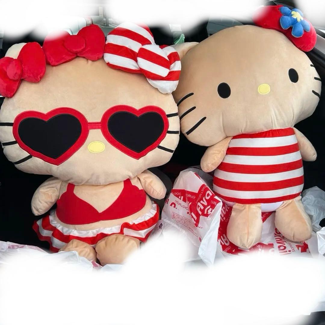 新品 ハローキティ 日焼けキティ 巨大ぬいぐるみ 2つセット