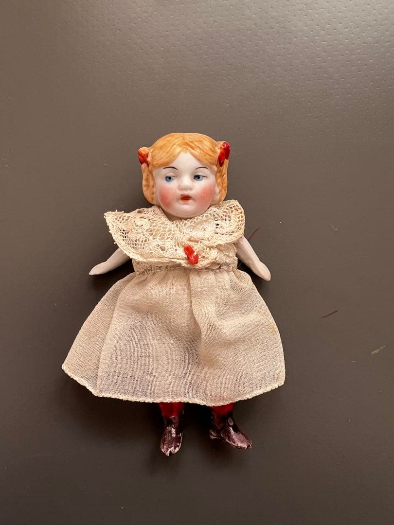 【アンティーク】ドイツ製 描き目 オールビスク 女の子 9cm