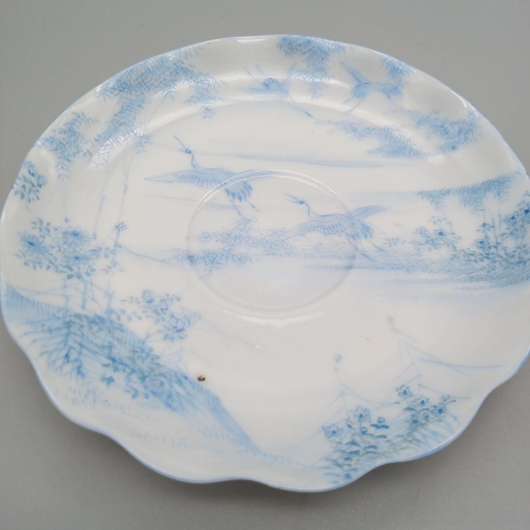 明治期　横浜焼 　井村彦次郎　波型 カップ＆ソーサー　エッグシェル 里帰り