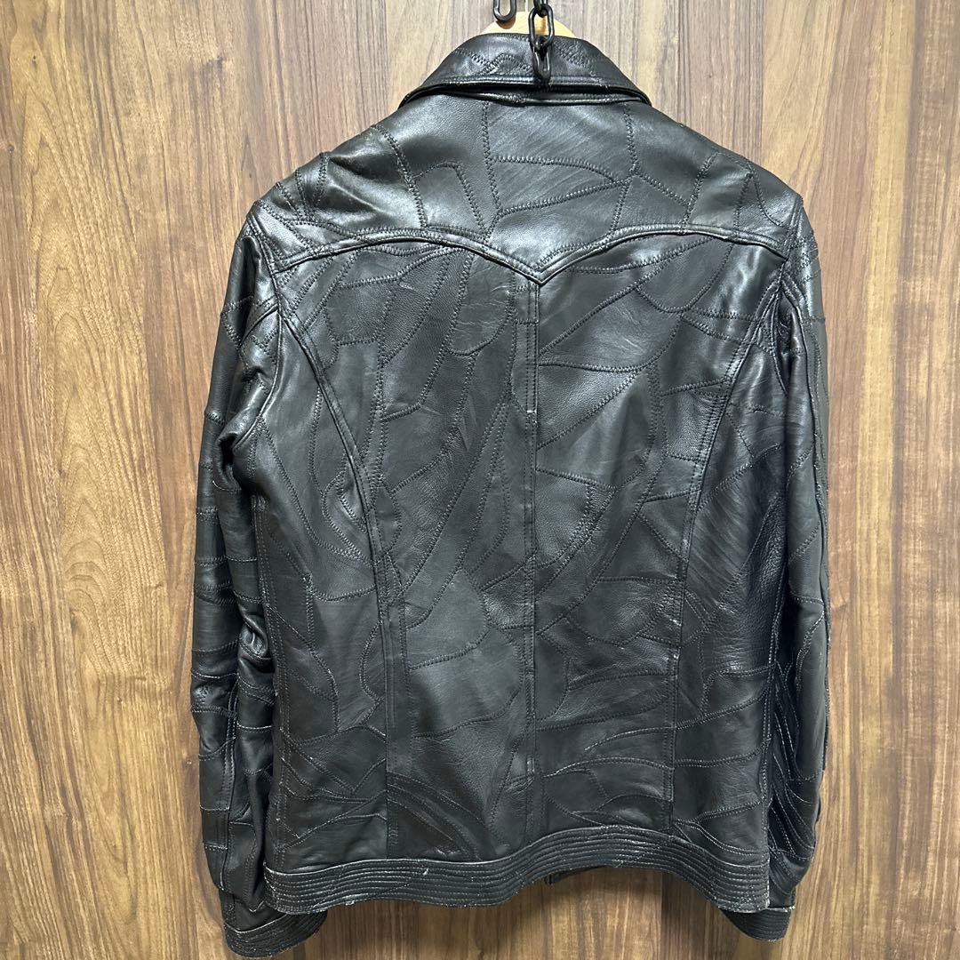 HIDEAWAYS NICOLE ラムレザー パッチワークジャケット