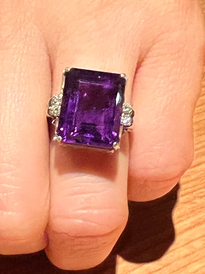 アメジストリング PT900プラチナリング