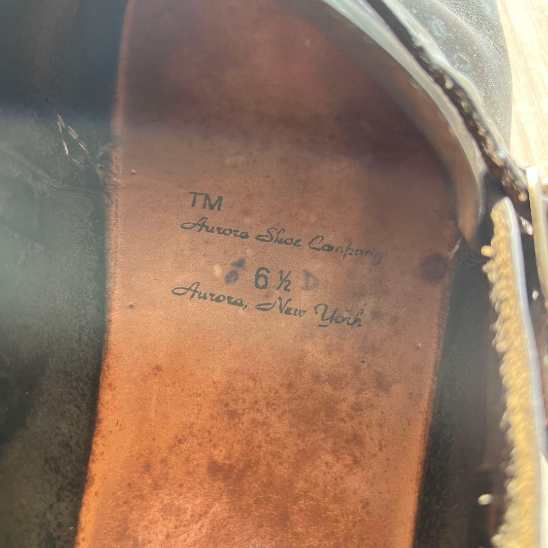 AURORA SHOES/24.5cm/ミドルイングリッシュ/ブラック