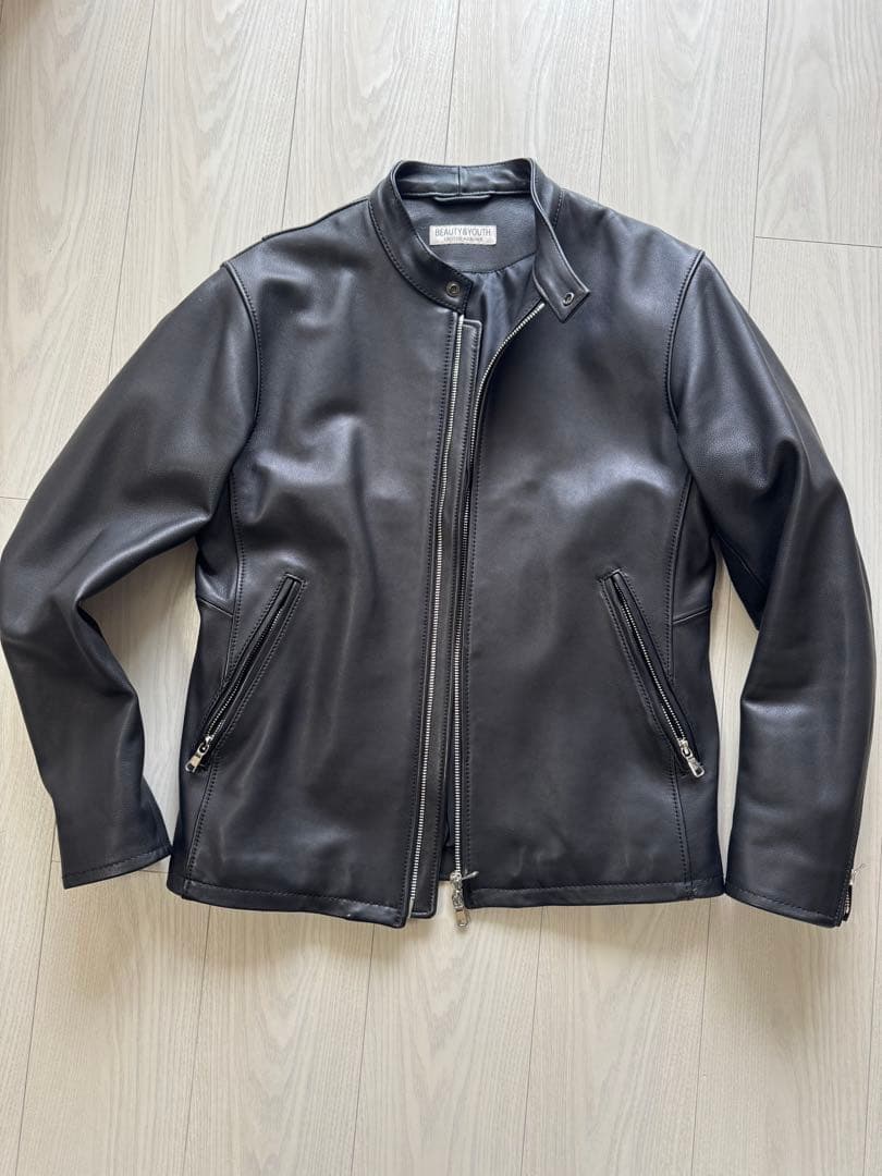 割引特価！BEAUTY&YOUTH ブラックM シングルライダースジャケット
