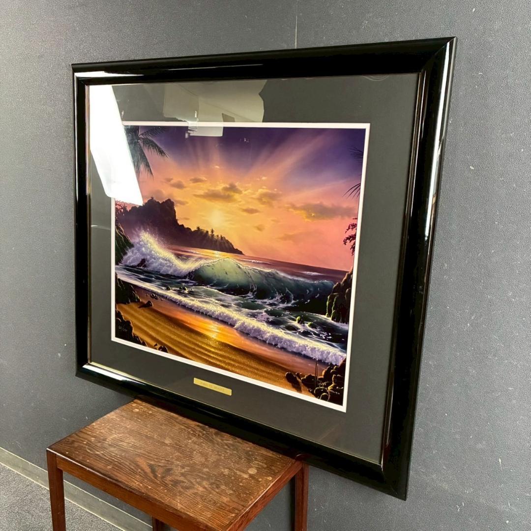 美品 ジョン・アルホーグ「サンライズイン～」ミクスドメディア ダイヤ・サイン入