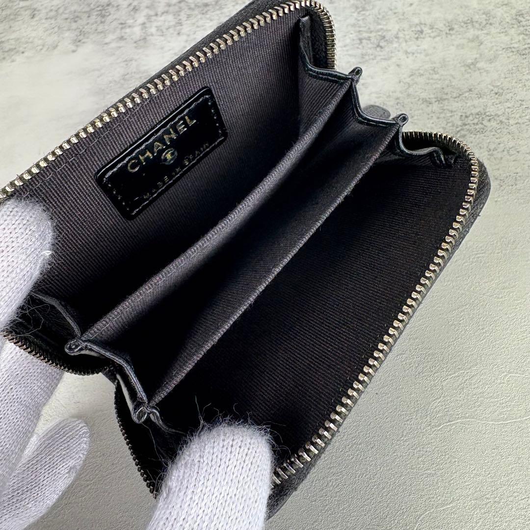 CHANEL キャビアスキン　マトラッセ　ケース　カードケース