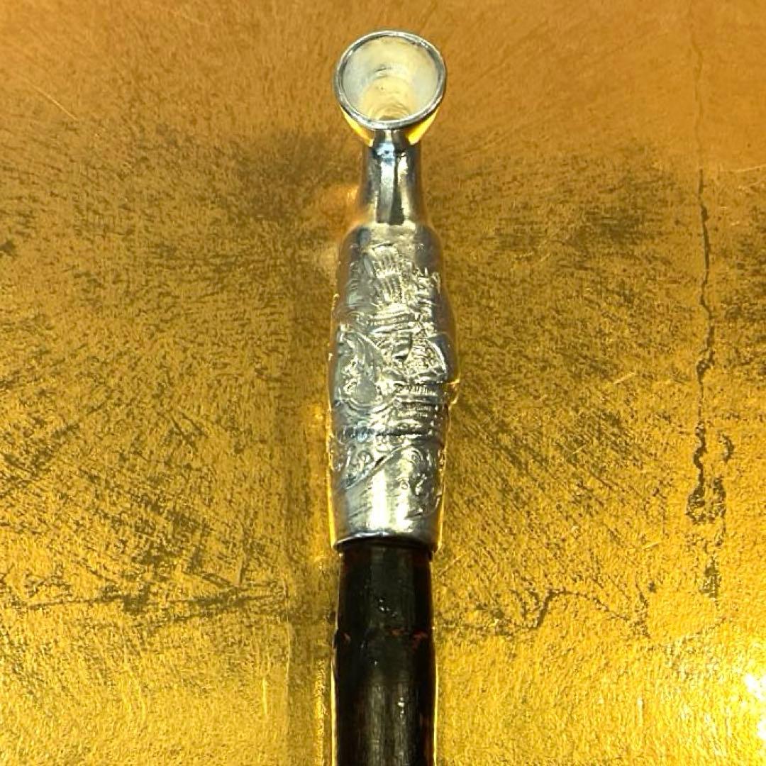 平家物語　武者図　松流軒政輝　銀刻印　煙管　キセル