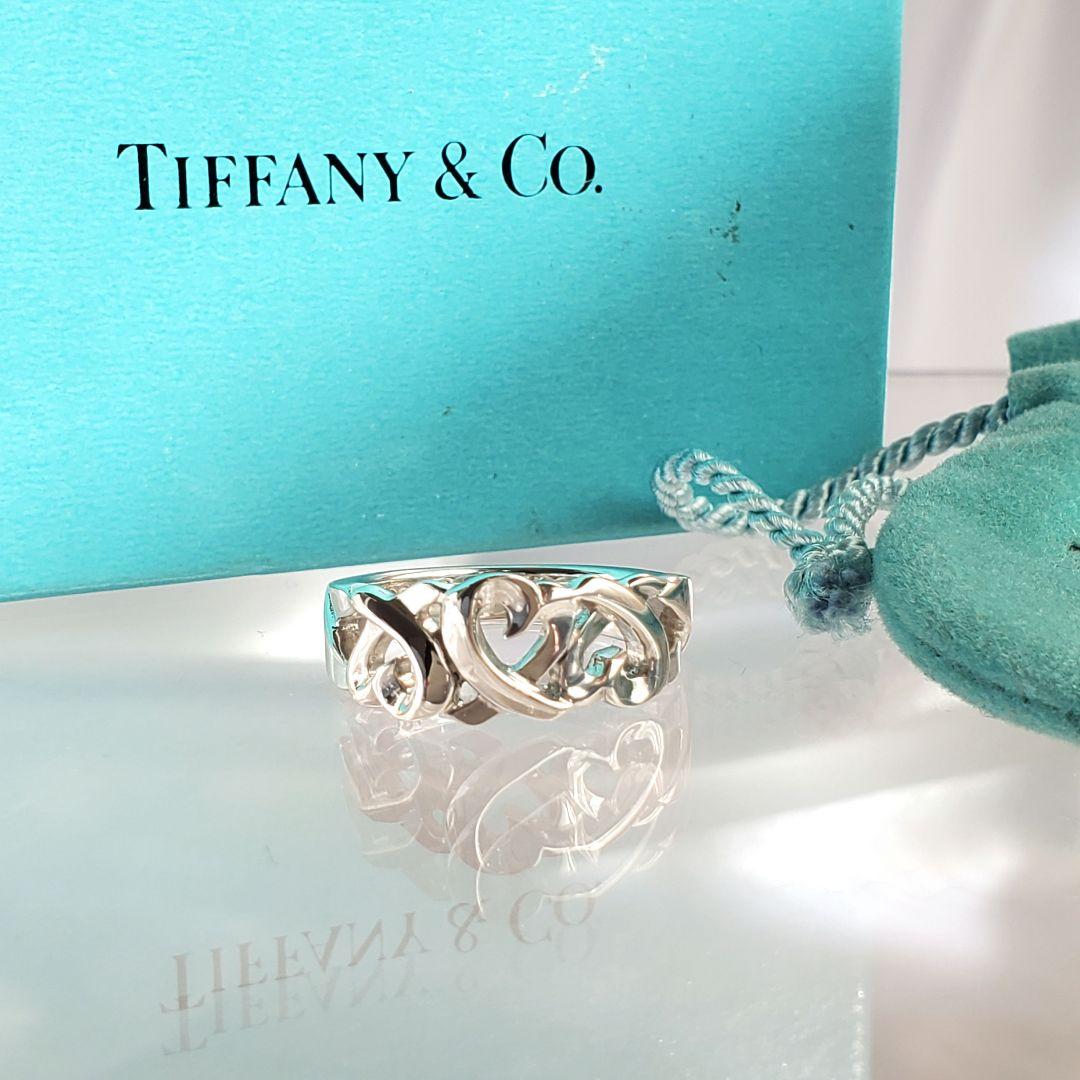 【17号☆美品】ティファニー トリプルラビングハートリング a023