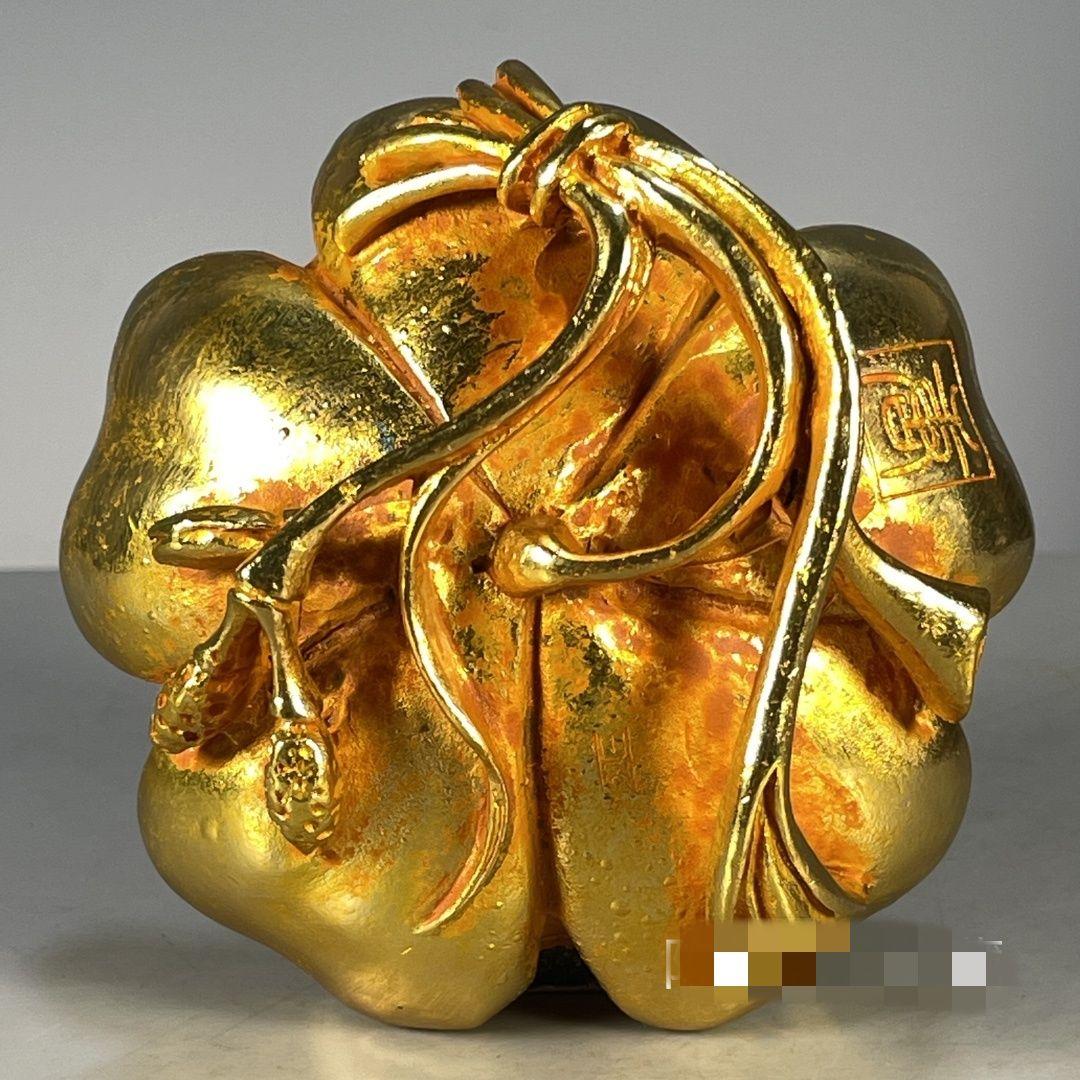 銅器 鎏金蓮華蓮葉筆洗 書道具 文房具 装飾品 工芸品 置物