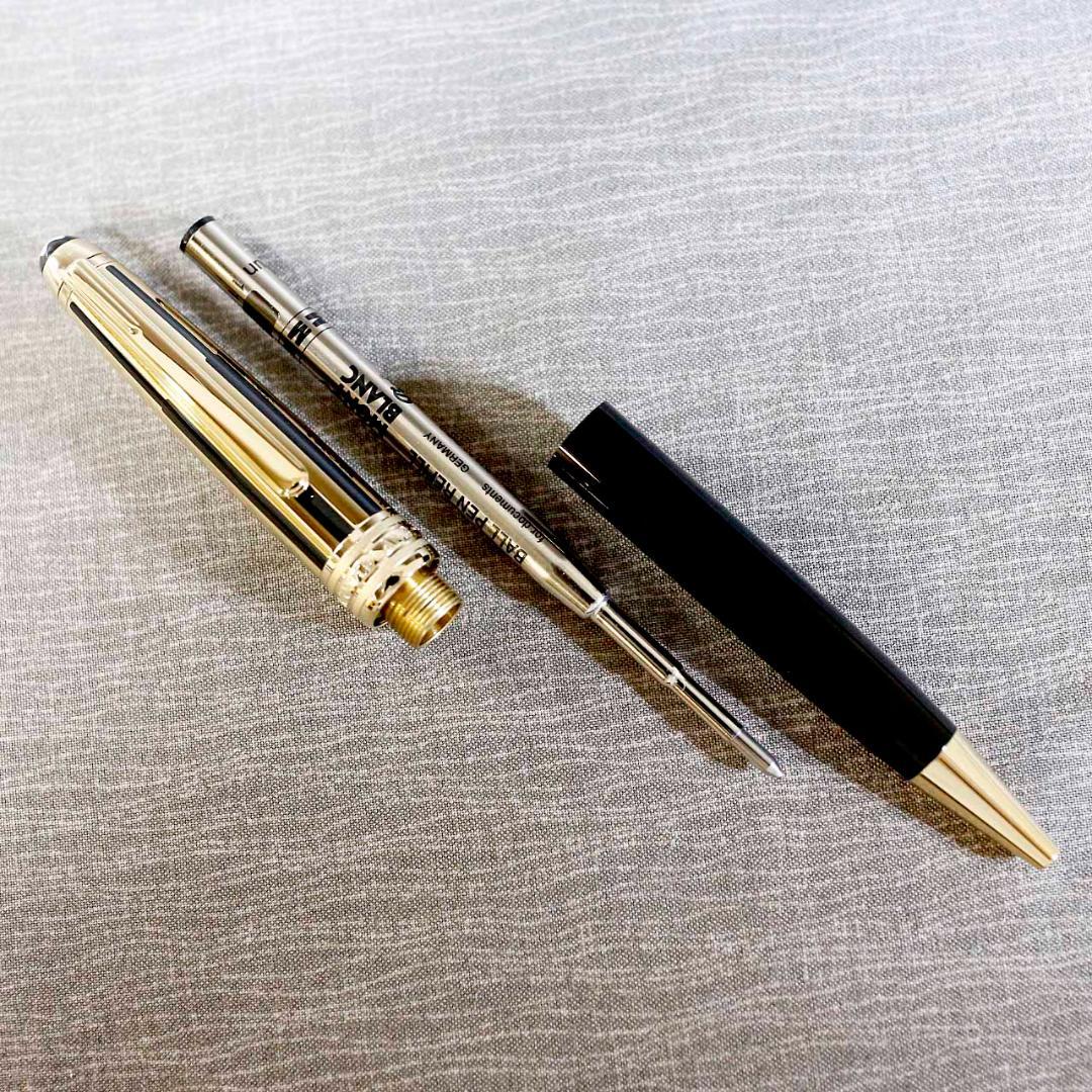 【レア美品 送料込み】モンブラン ボールぺン ソリテール ブラック＆ゴールド
