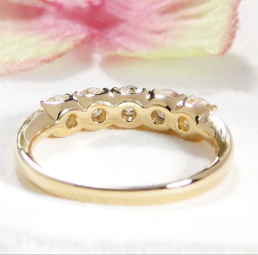 classic chess K18 0.9ct大粒ダイヤ ハーフエタニティリング