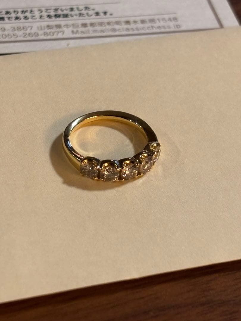 classic chess K18 0.9ct大粒ダイヤ ハーフエタニティリング