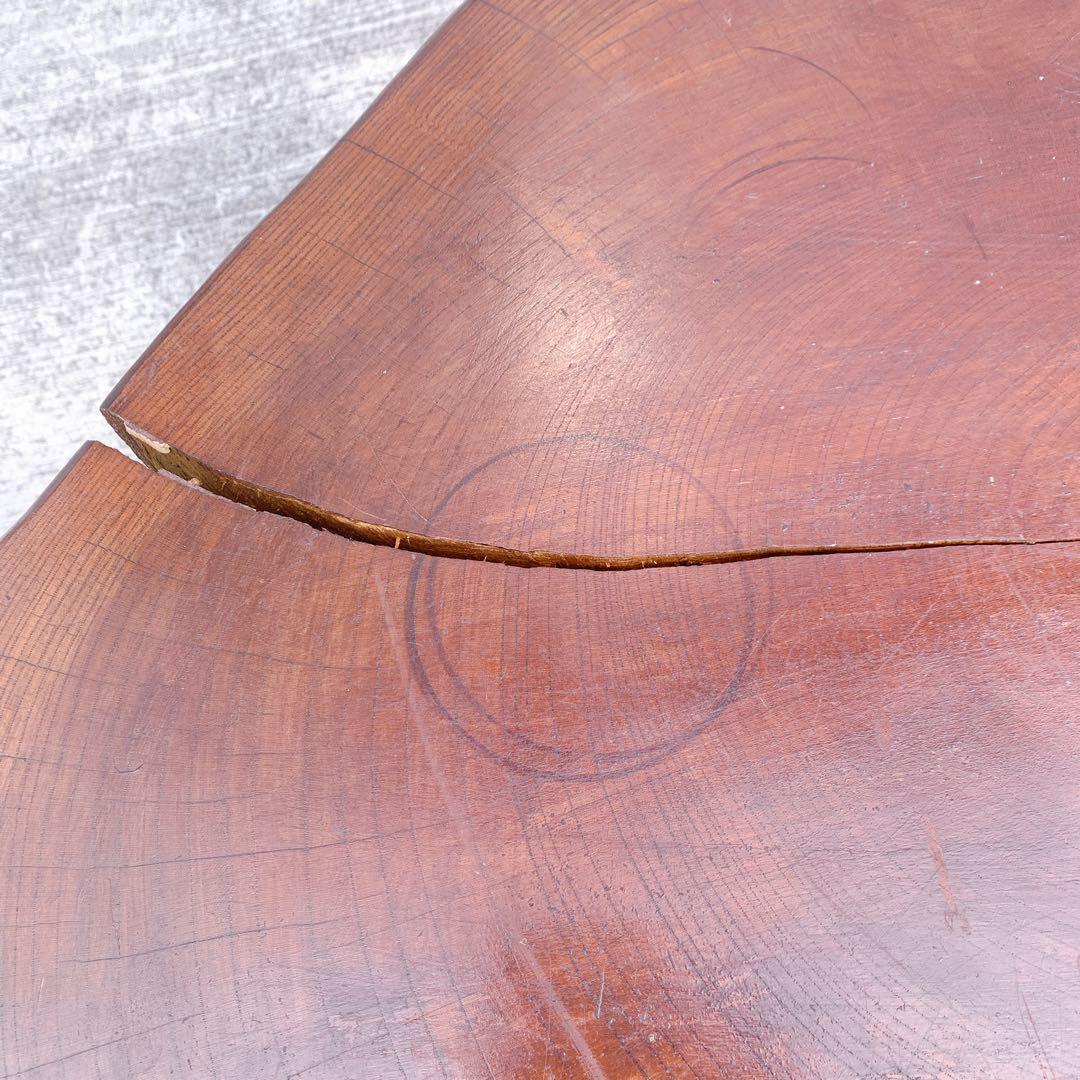 【稀少】昭和レトロ 木製 天然木 欅材 一枚板 脚付き座卓 センターテーブル