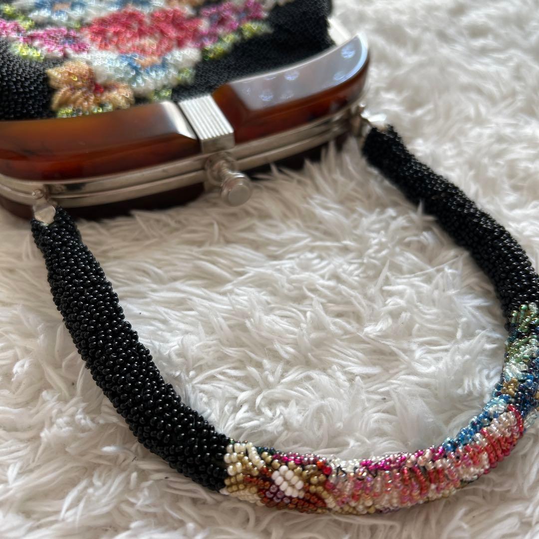 花柄　総ビーズ刺繍 和装用バッグ　ヴィンテージ
