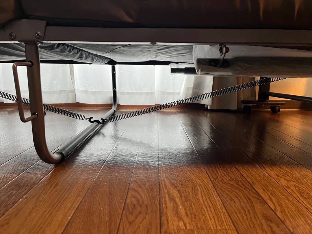 組立て不要の低反発折りたたみベッド(シングル) ダークブラウン