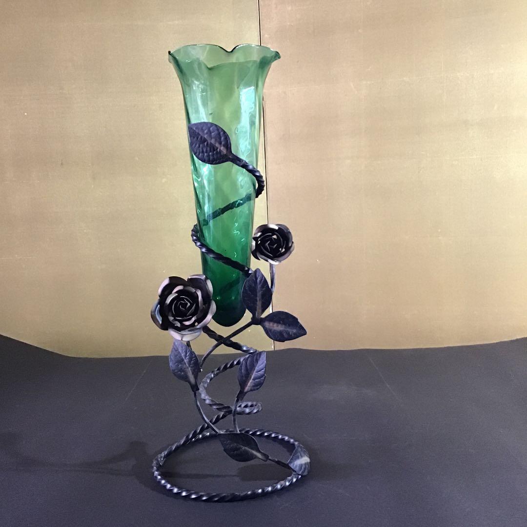 アンティーク　花卉アールヌーヴォー「薔薇」　薔薇蔓(鉄製). 玄3