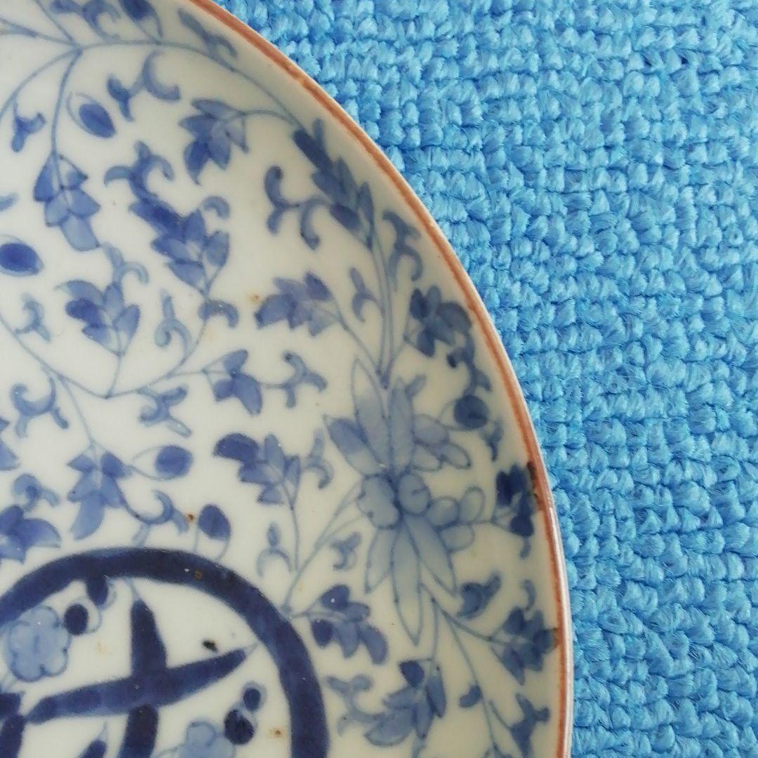 古伊万里花唐草丸紋六寸皿