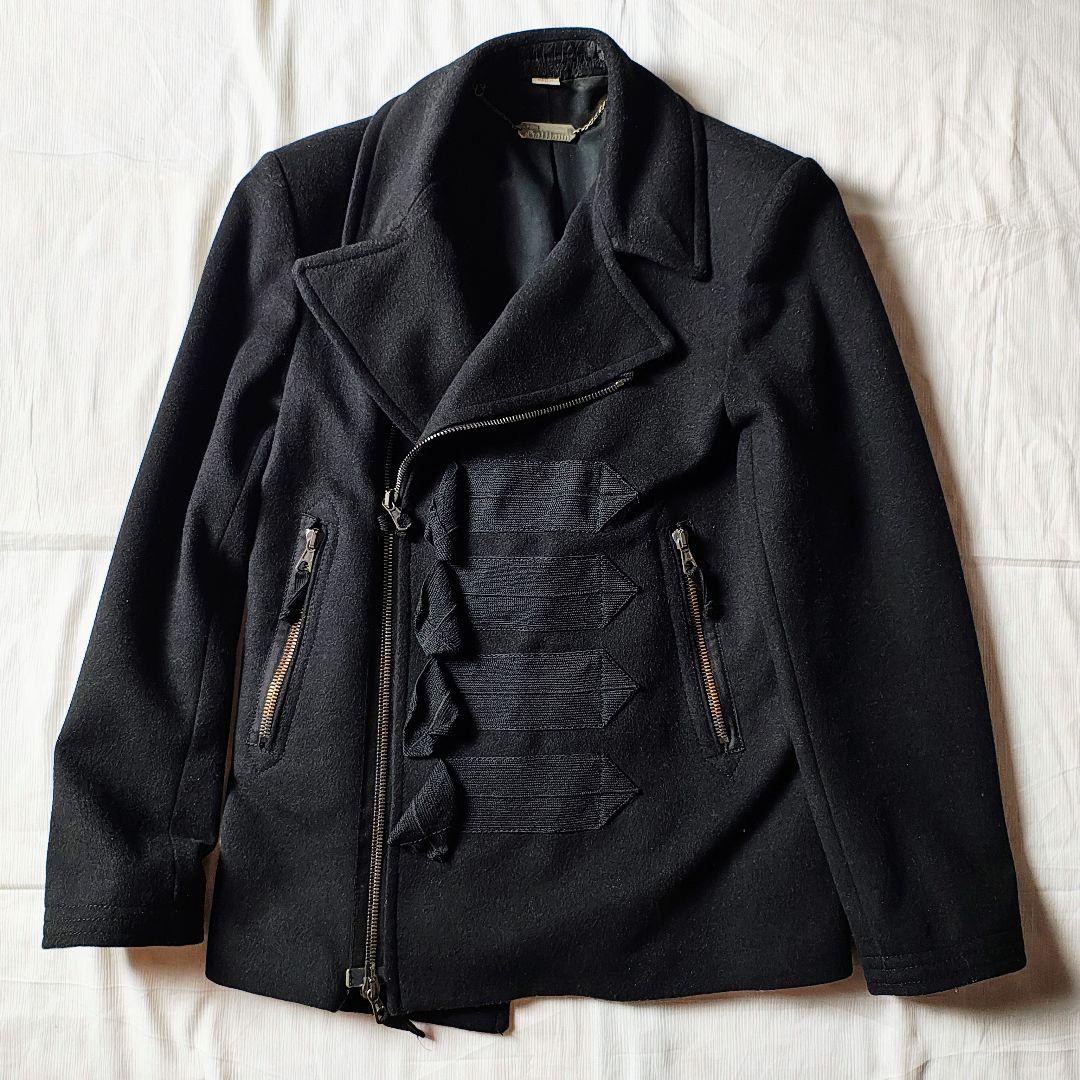 ジョンガリアーノ　ウールライダースジャケット　カシミア混　44