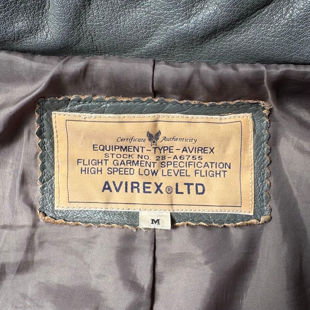 レアカラー AVIREX ヴィンテージ加工 シングルレザージャケット グレー M