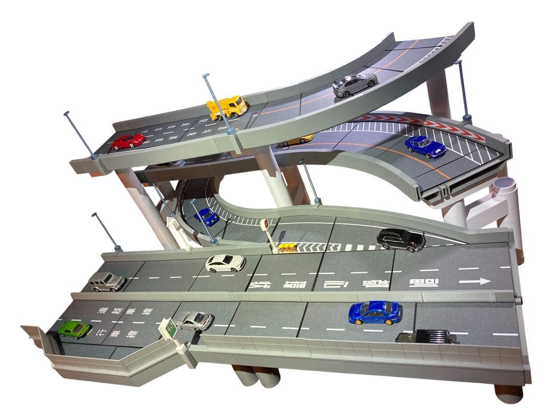 【5点セット】1:64 ミニカージオラマ 立体交差スペシャルアソートセット