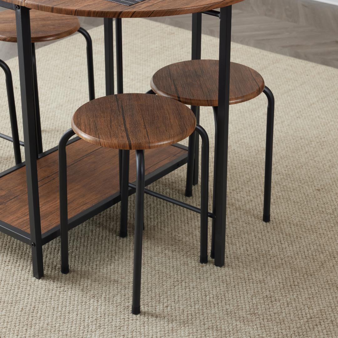 数量限定！4人用ダイニング 5点セット ダイニングテーブル　オシャレ　BROWN