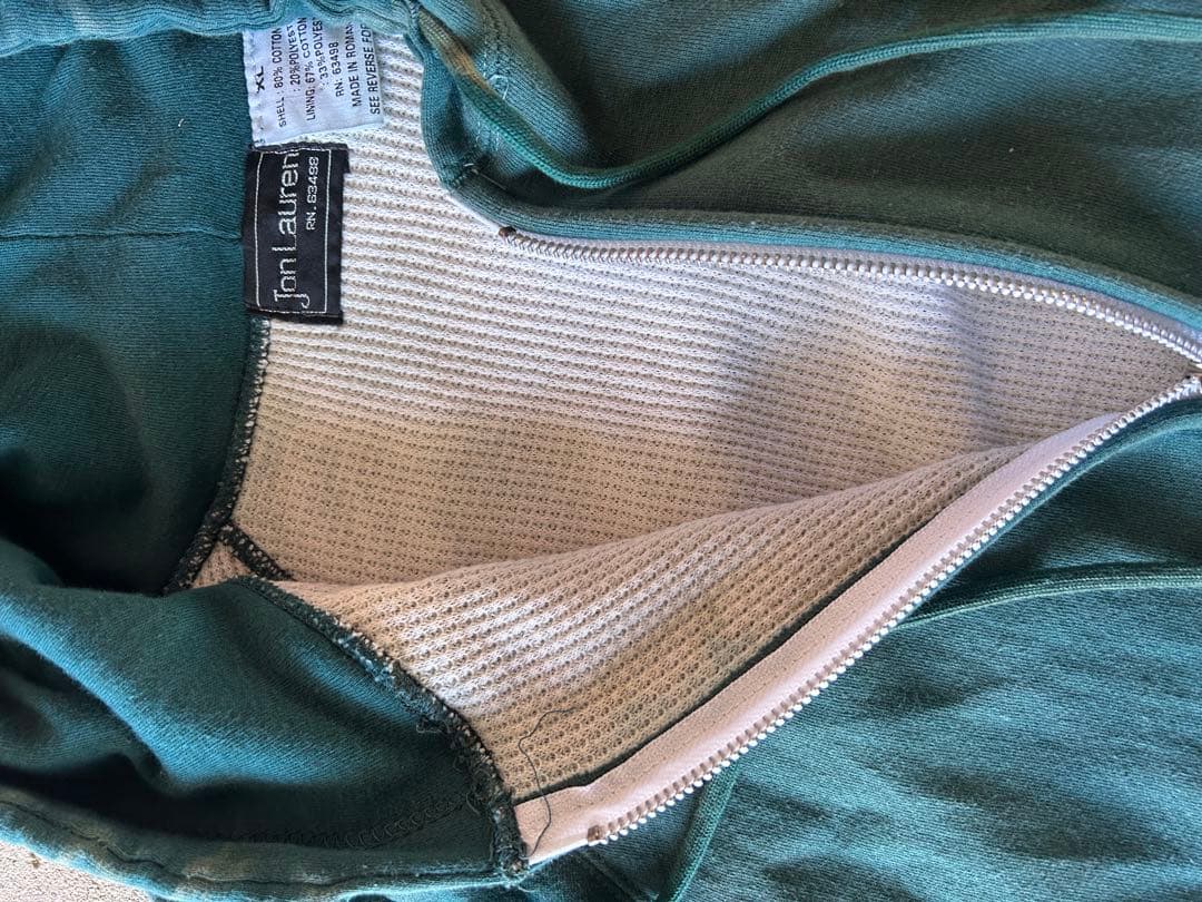 80s サーマル ダブルフェイス ジップパーカー ルーマニア製　フェード