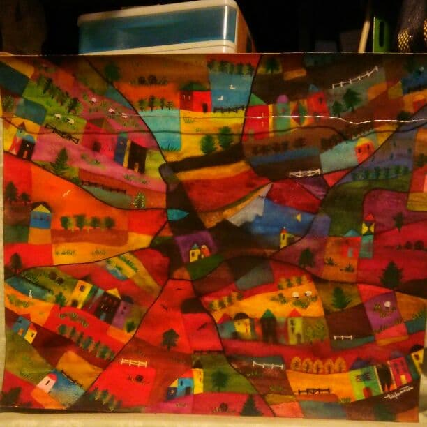 水彩画。「田園シンフォニー、2」若松愛子