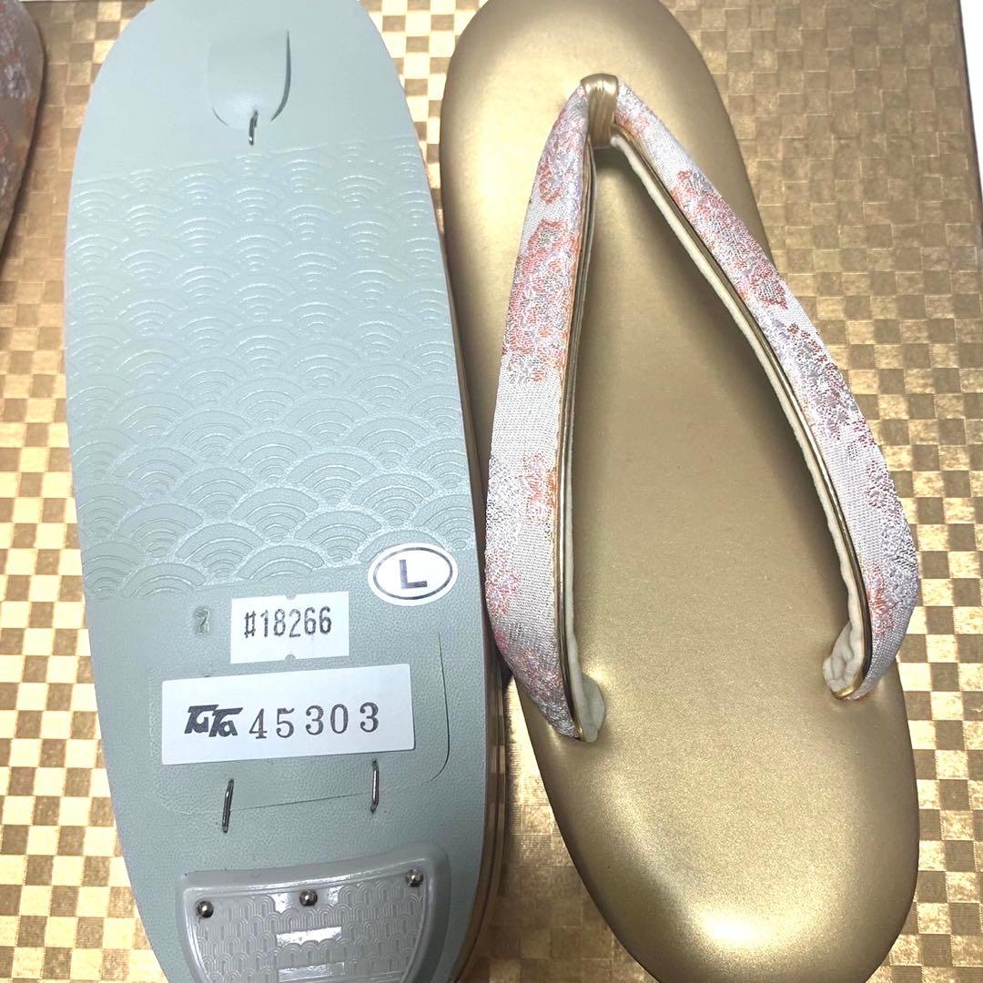 hamama ◆うさうさ233◆和装用バッグと草履のセット（ピンク・金色）