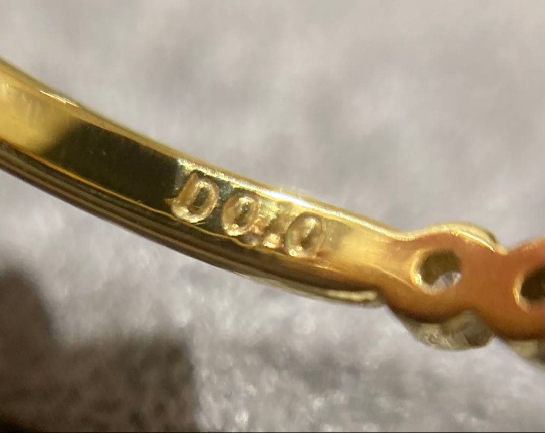 【新品未使用】K18 新海珊瑚　天然ダイヤモンド　リング