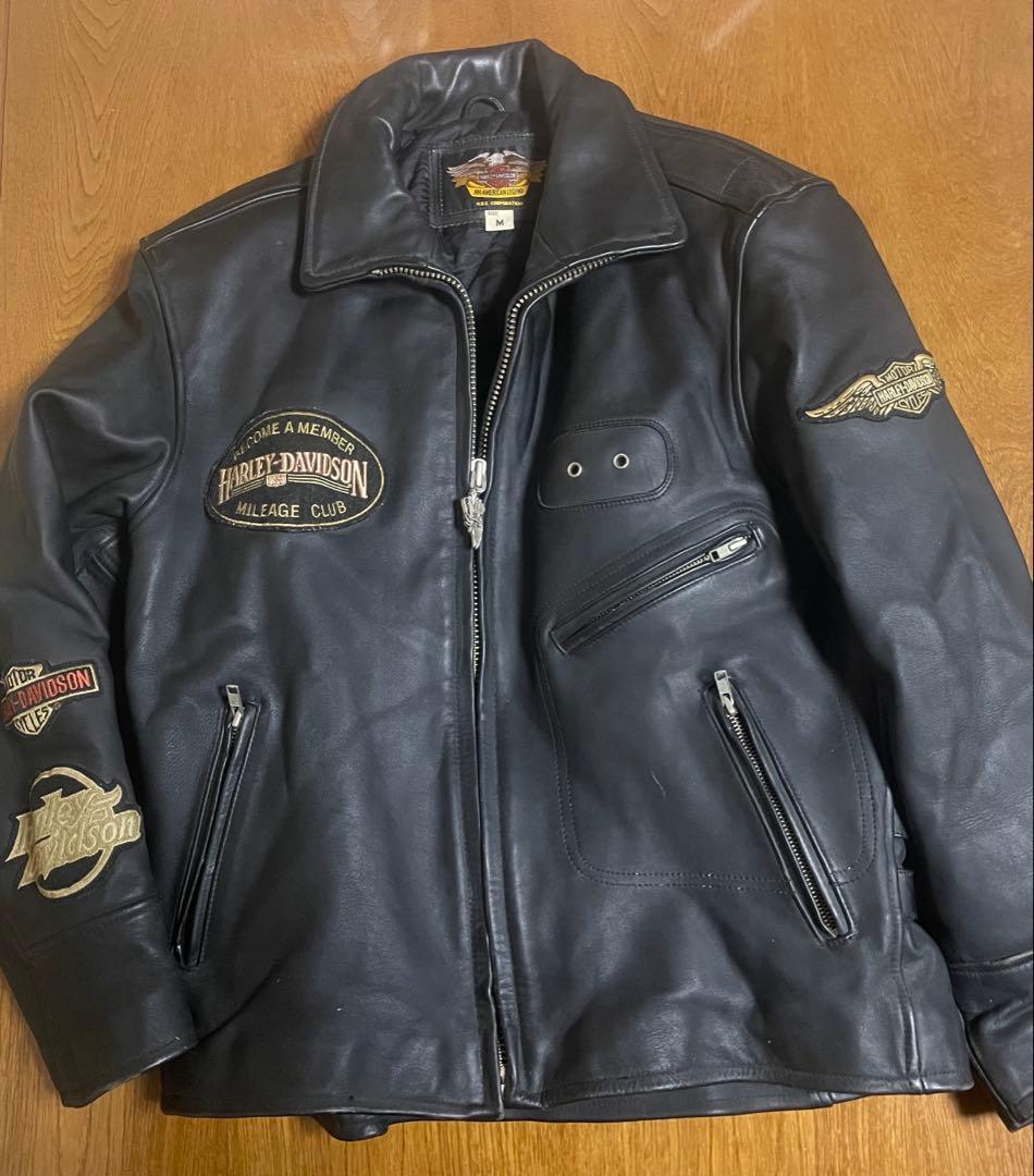 Harley-Davidson ブラック レザー ライダースジャケット