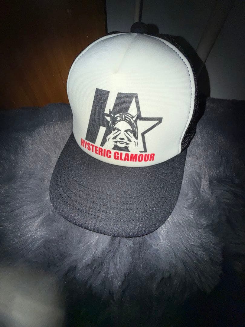 HYSTERIC GLAMOUR ロゴキャップ ホワイト/ブラック