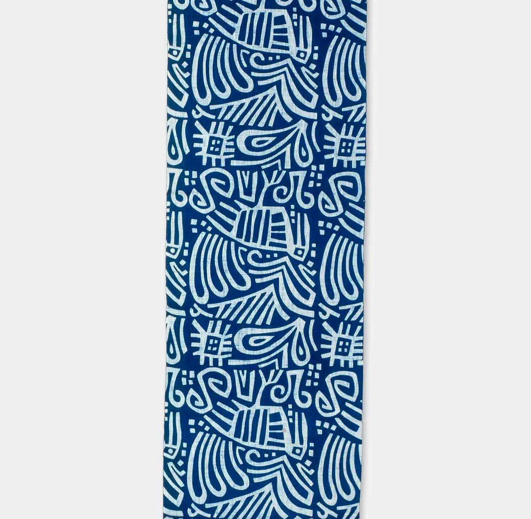 柚木沙弥郎 小巾布 「鳥草」 シルクスクリーン（手捺染）タペストリー　民藝