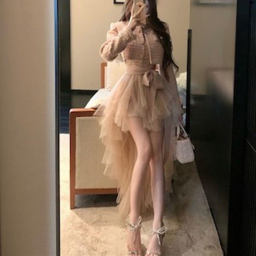 ピンク チュールワンピース×ジャケット M ｜オケージョン・パーティー